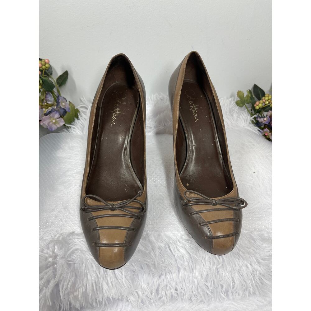 Cole Haan Platform Pumps Women's Size 9B Two Tone Modern Minimalist City Chic
